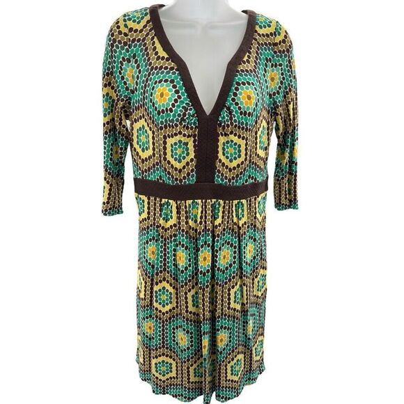 Milly of New York Dress Womens Size Small Geometric Print V-Neck Boho Chic - Picture 11 of 11